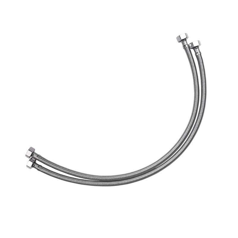 Vataler Faucet Line Connector Braided 304 Stainless Steel Supply Hose 1/2" I.P. Female Thread to 1/2" I.P. Female Straight Thread Faucet Hose Replacement (One Pair) - Image 1